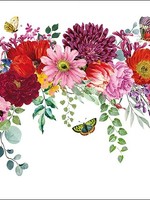 Ambiente Servetten Flower Border White 25cm 20 stuks