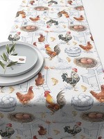 Ambiente Tafelloper Chicken Farm 40x150cm 100% Katoen