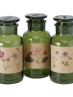 Boltze Home Apothekersfles glas Drya Ø8xh18cm groen