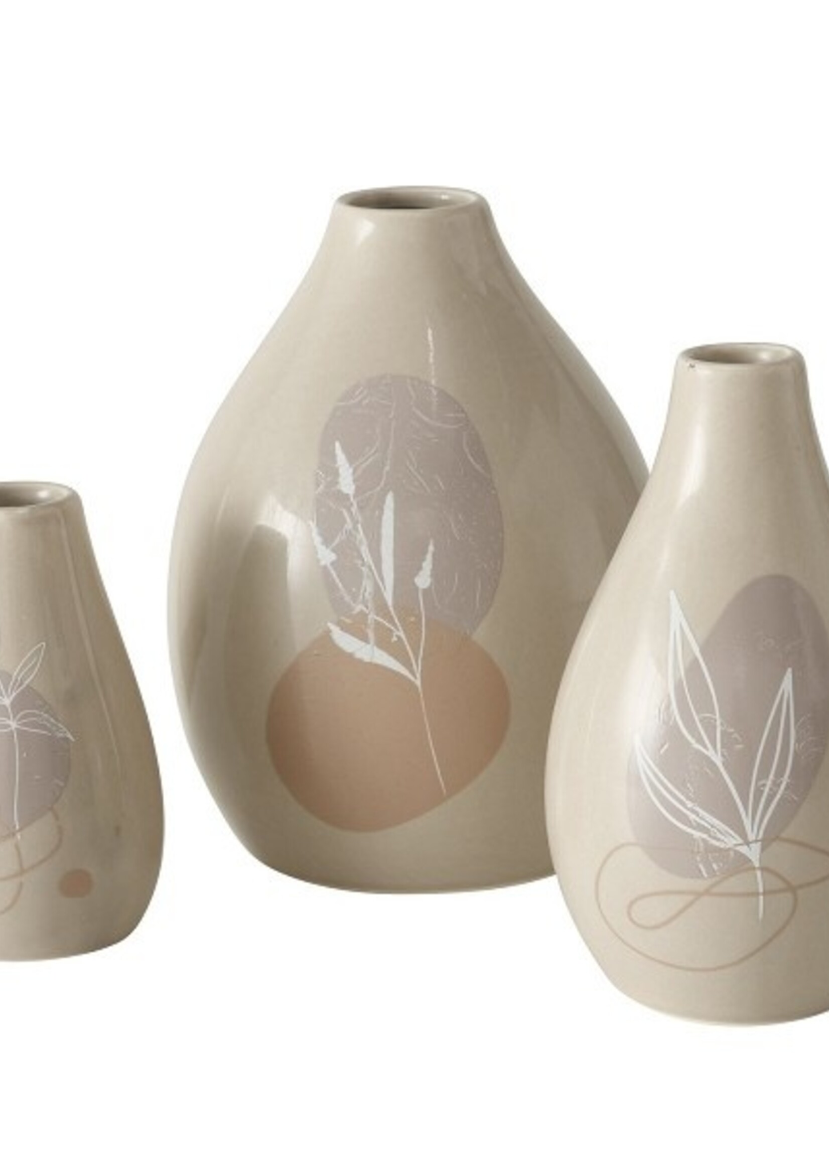 Boltze Home Vaas Stona aardewerk 3-delige set h8/11/12cm