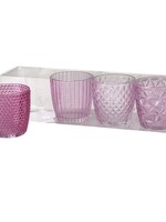 Boltze Home Windlicht Marilu 4-delige set Ø7xh7cm roze