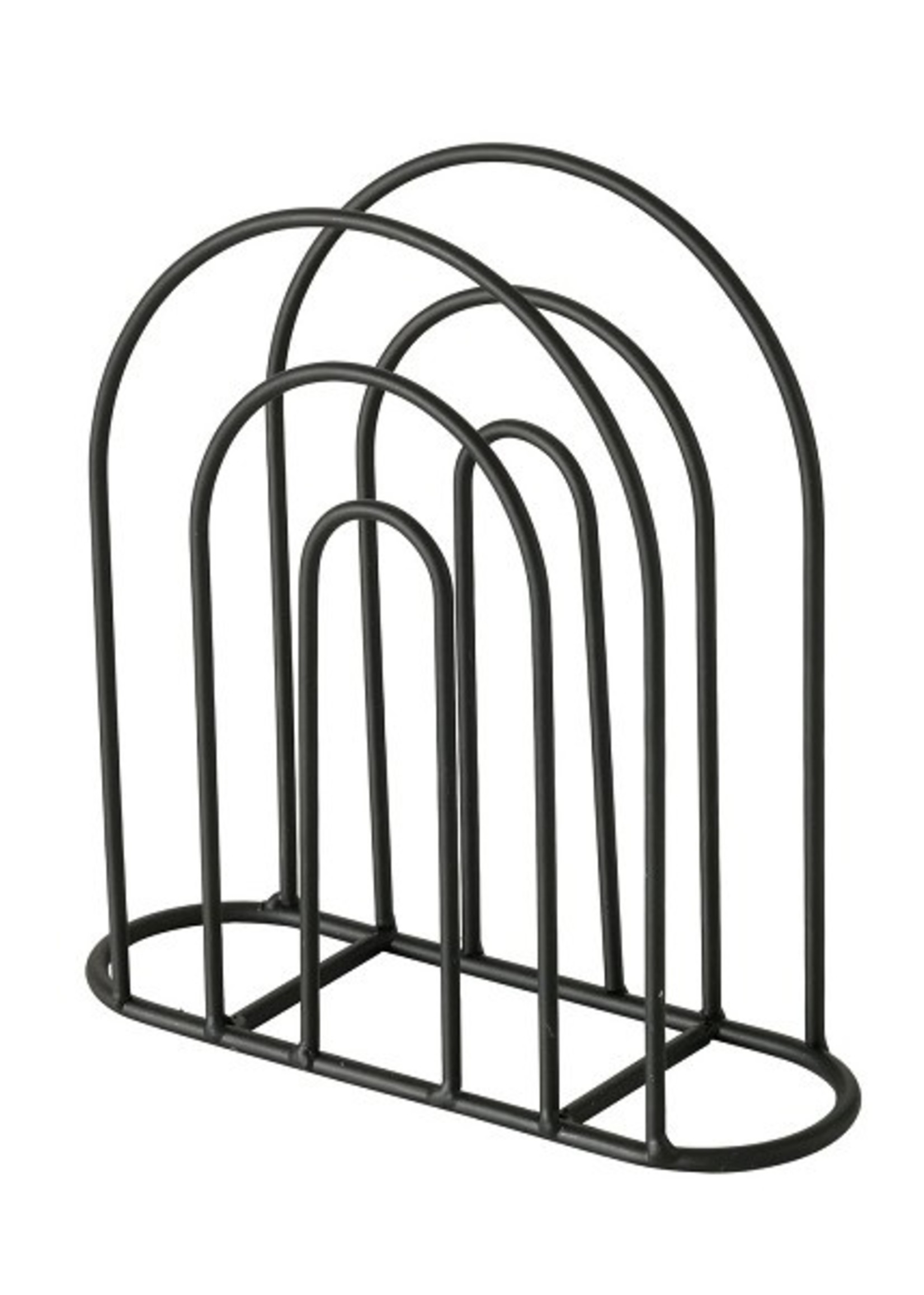 Boltze Home Servethouder Ronia metaal 18x6xh18cm zwart