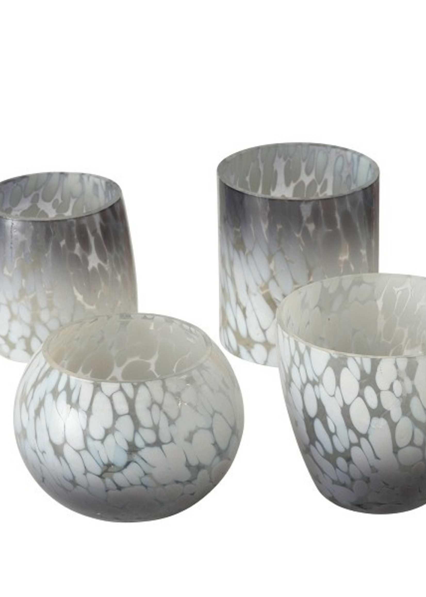 Boltze Home Windlicht Rolyo gelakt glas Ø10xh9cm per stuk