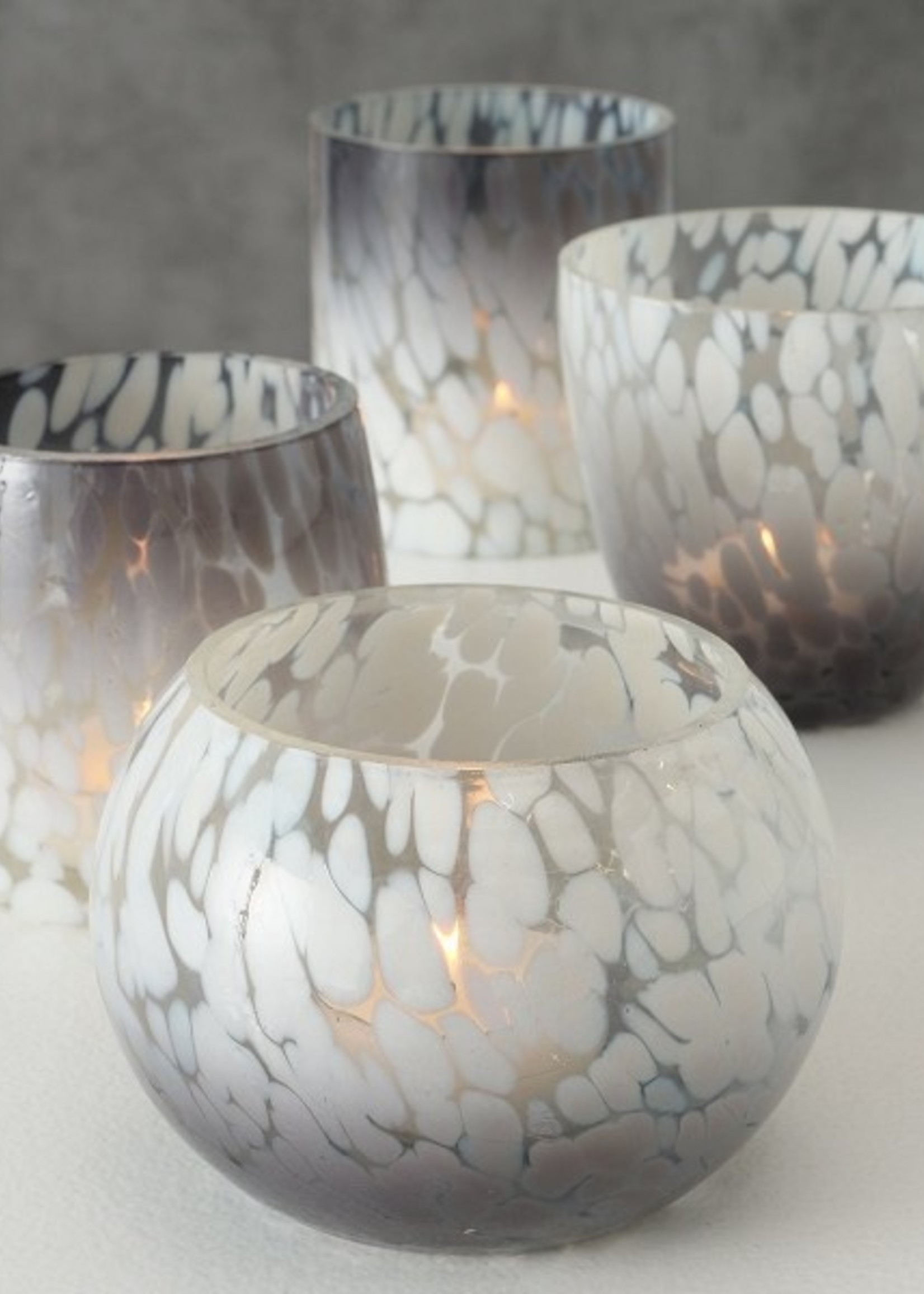 Boltze Home Windlicht Rolyo gelakt glas Ø10xh9cm per stuk