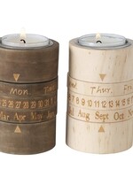 Boltze Home Theelichthouder hout Timley Ø6xh9cm per stuk