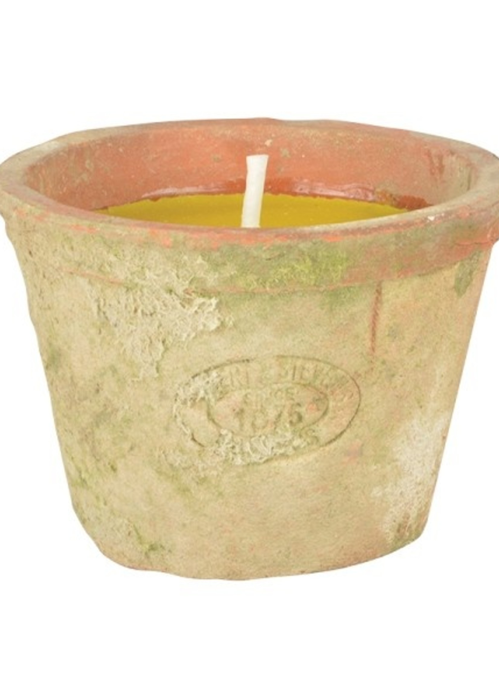 Esschert Design Citronella kaars in verweerde teracotta pot Ø8,8x6,5cm