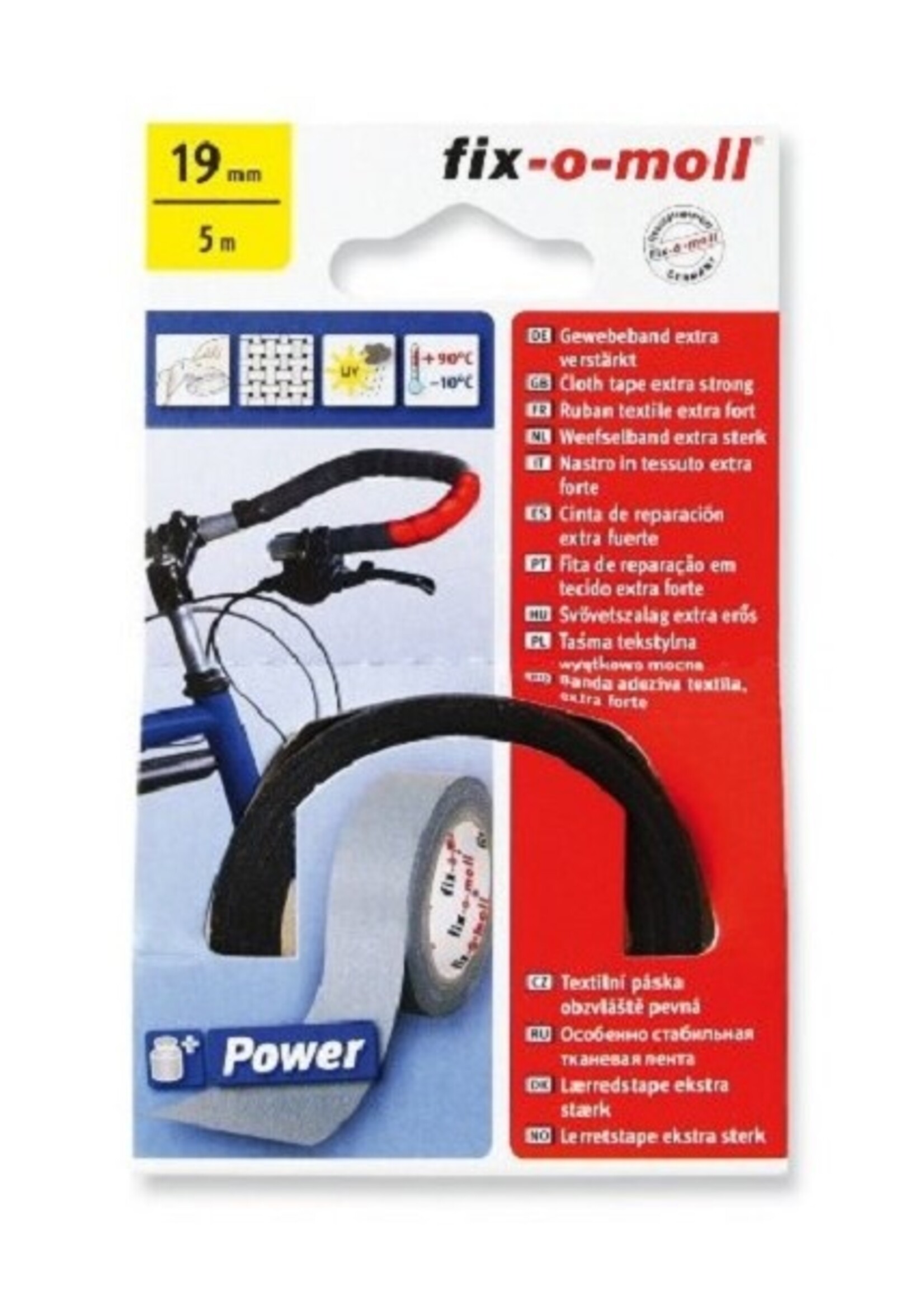 Powerband textiel 5mx19mm wit