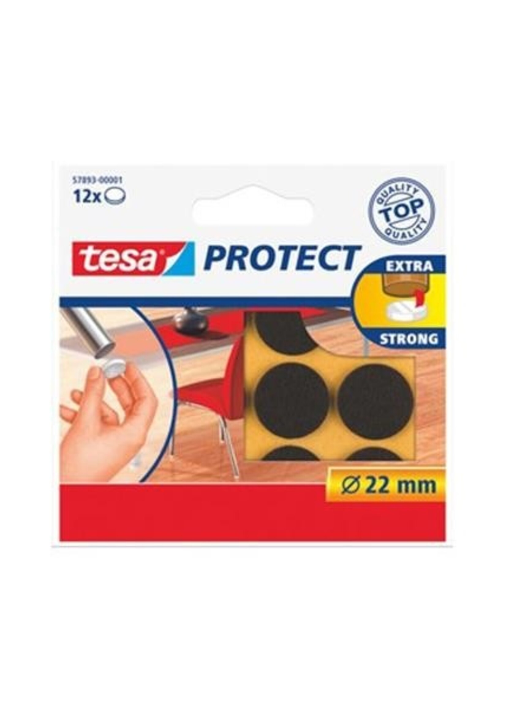 Tesa beschermvilt bruin Ø 22mm 12 stuks