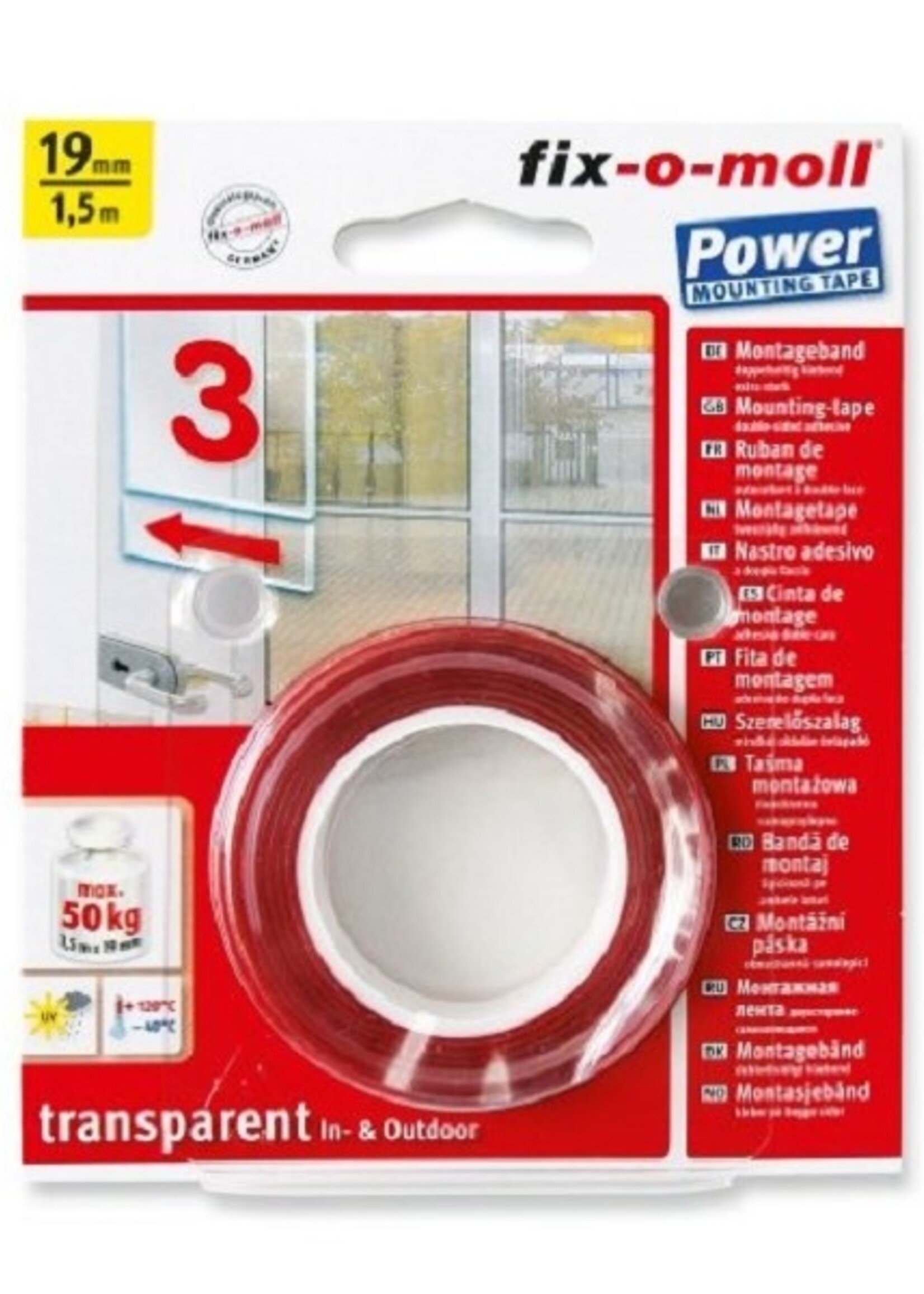 Fix-o-moll montagetape dubb.zijd 1.5x19