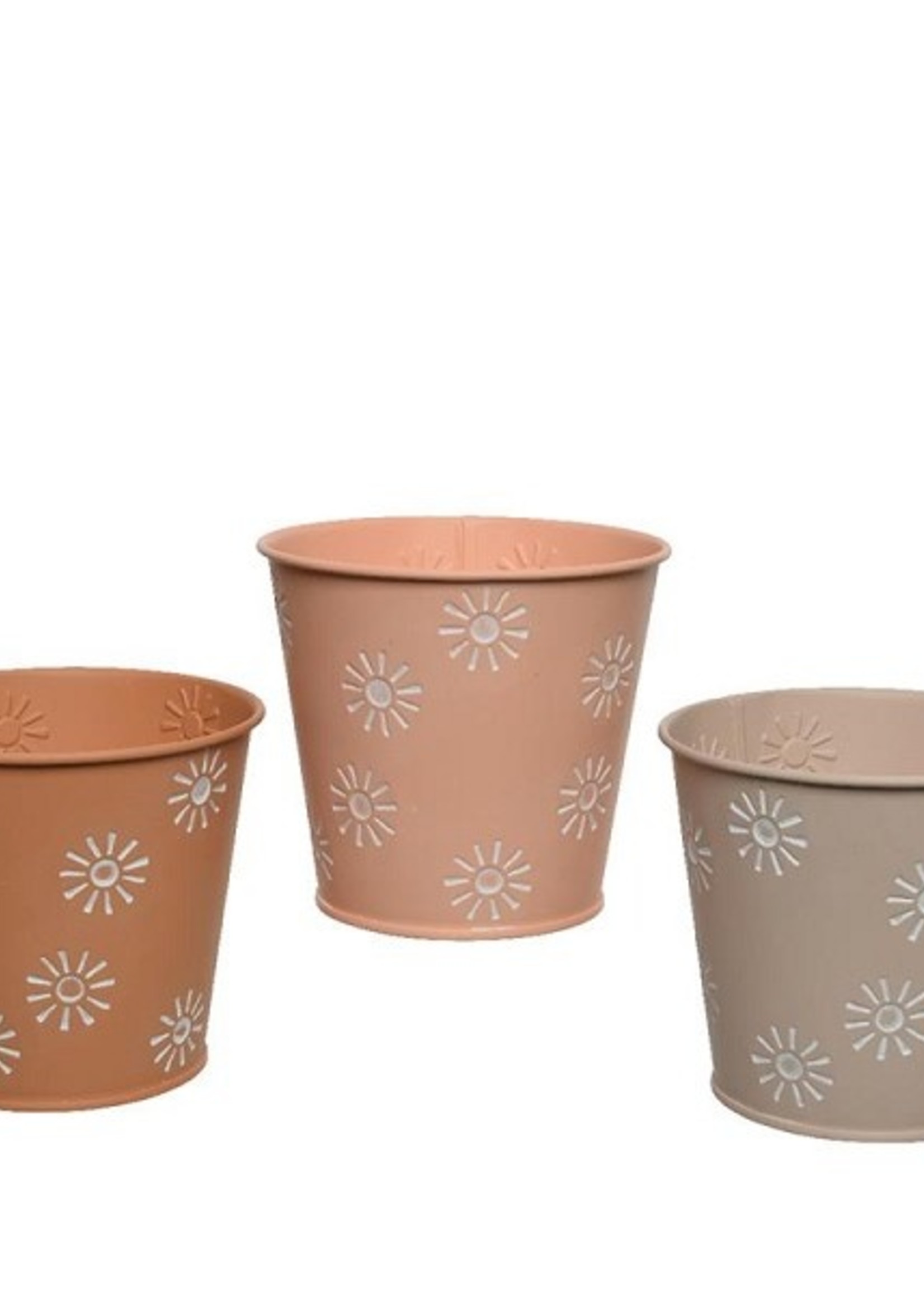 Decoris Bloempot ijzer Ø14-H12.6cm Voor binnen of buiten per stuk