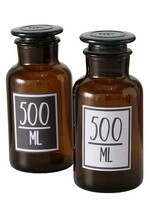 Boltze Home Apothekersfles Milly 500ml Ø8xh18cm bruin