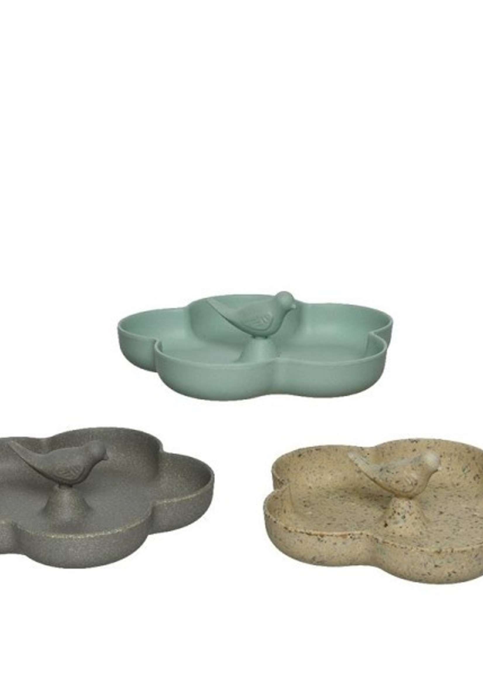 Decoris Vogelvoeder van bamboe met vogel beeld voor buiten L23.3-W22.7-H3.5cm per stuk