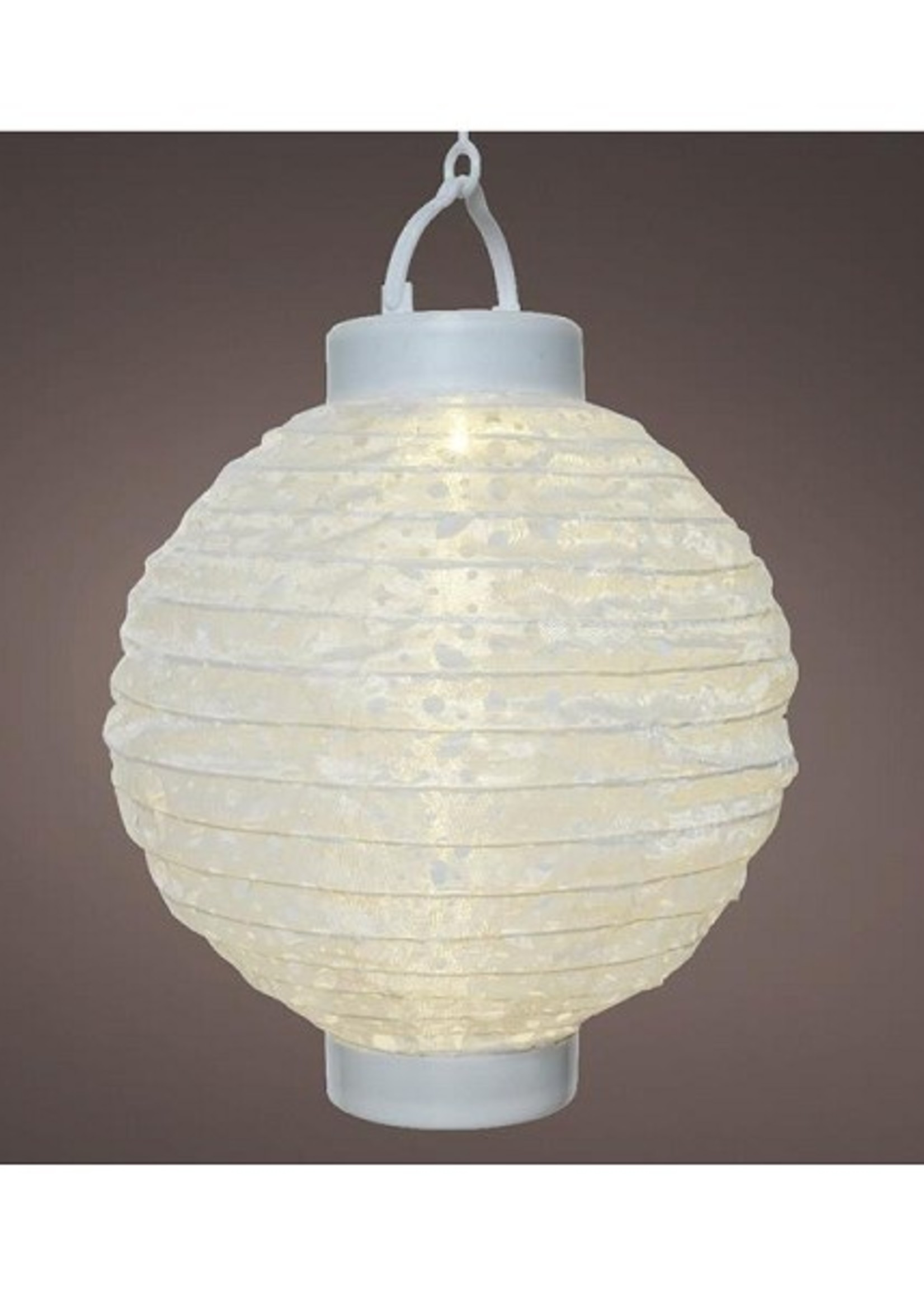 LED Solar lantaarn Ø20-H23cm nylon heeft 6 branduren en schakelaar