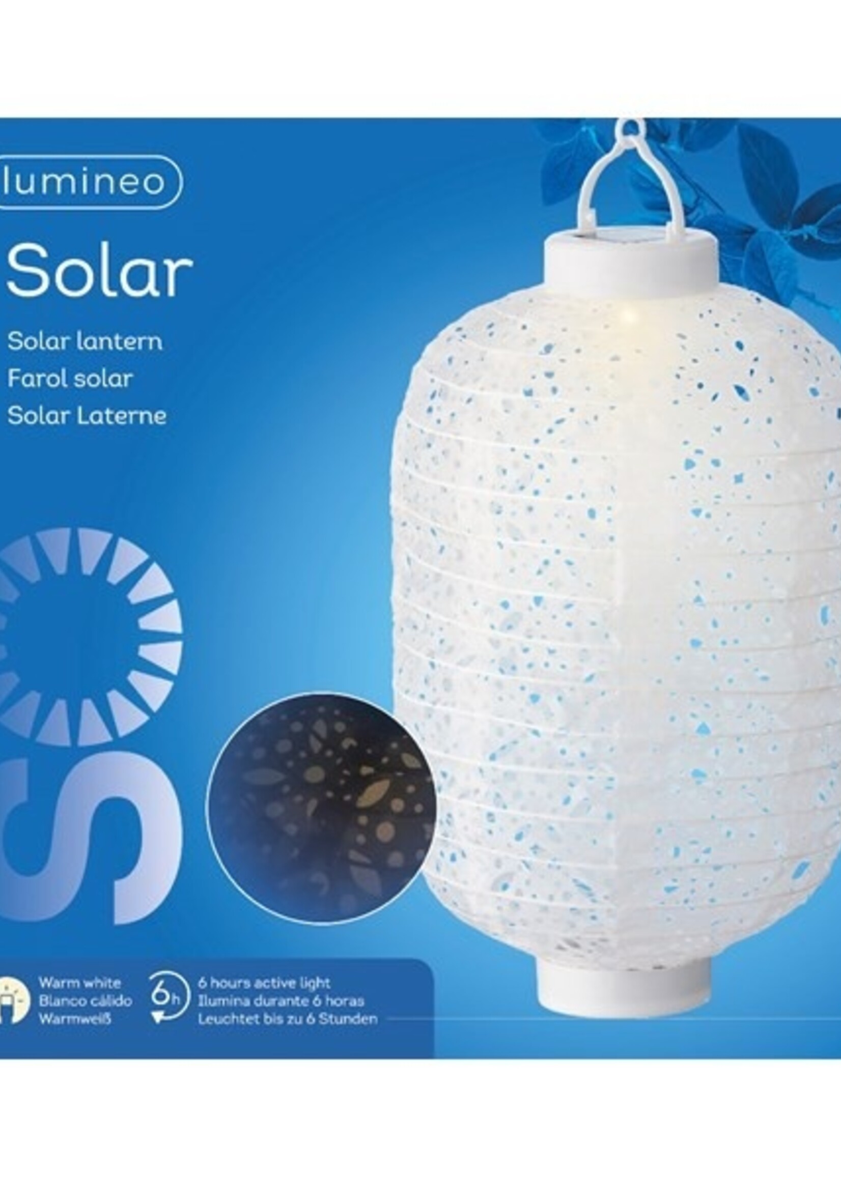 LED Solar lantaarn Ø20-H30cm nylon heeft 6 branduren en schakelaar