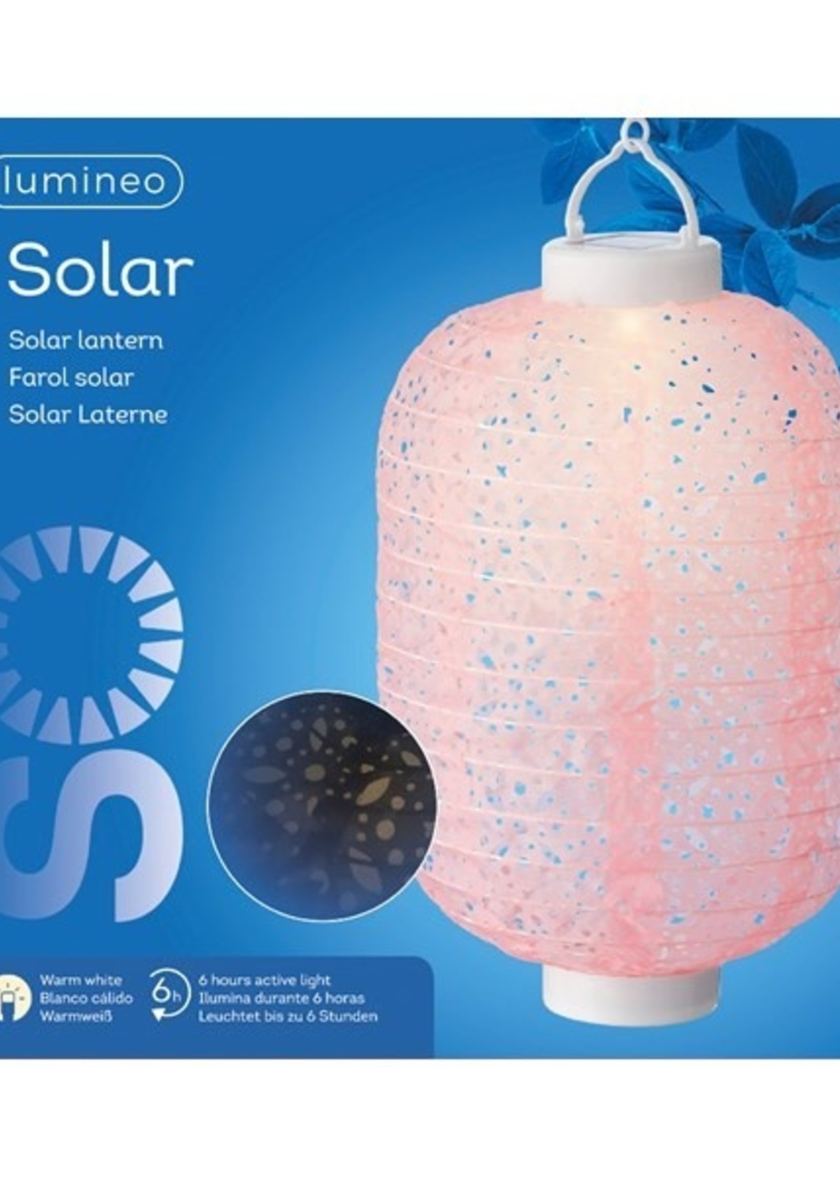 LED Solar lantaarn Ø20-H30cm nylon heeft 6 branduren en schakelaar per stuk