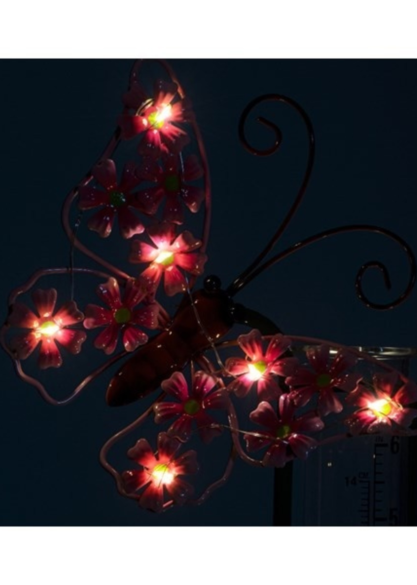 LED Solar regenmeter L7-W18.5-H98.5cm ijzer met 6 uurs timer en schakelaar per stuk