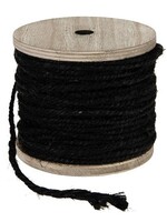 Dijk Natural Collections jute touw 130gr op houten spoel zwart