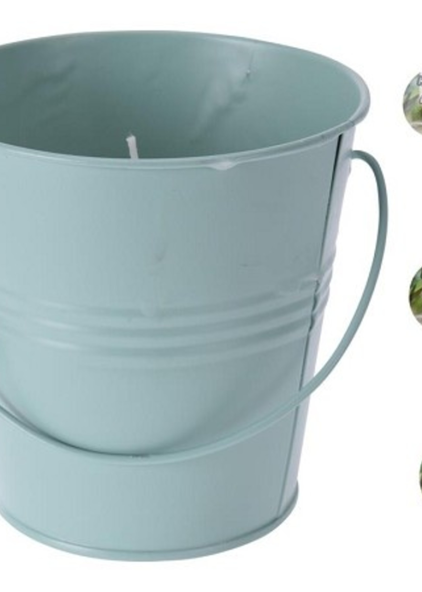 Citronella kaars metalen emmer per stuk