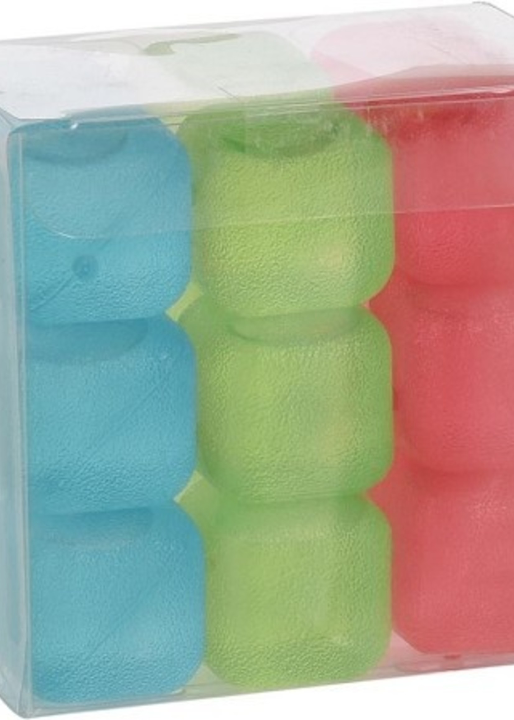 IJsblokjes gekleurd 18 stuks in transparante box