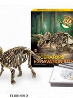 Dinoskelet in gips zelf uitbikken Triceratops 23cm