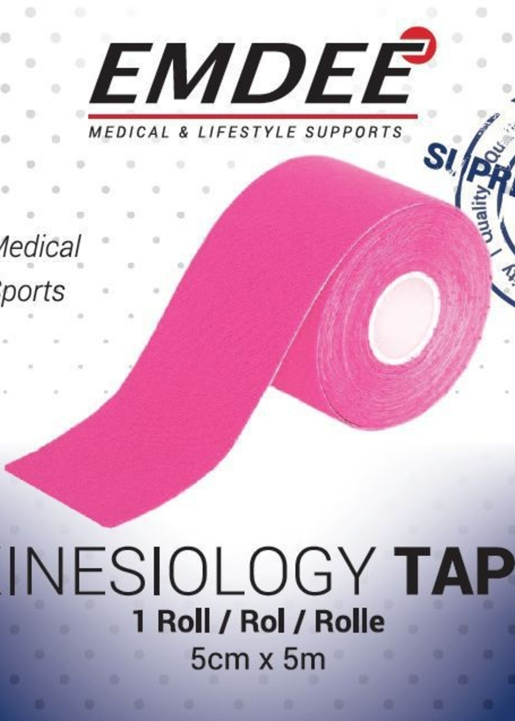 Emdee Kinesiology Tape Roze Non Cut 1rol