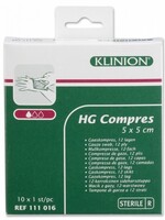 Klinion HG Gaaskompressen 5x5cm 10 stuks