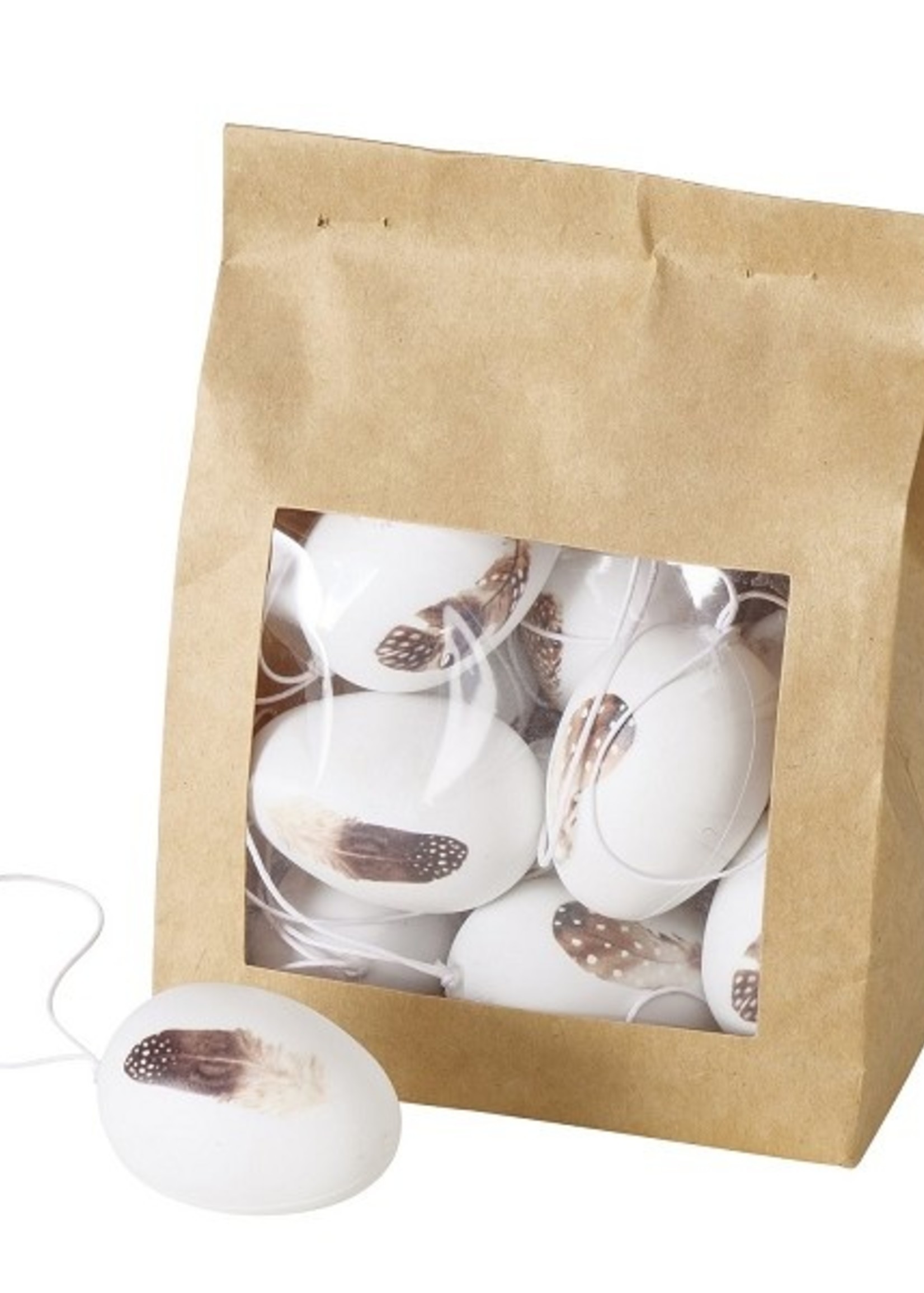 Boltze Home Deco eieren Fedula Ø4xh6cm 12 stuks in zak