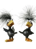 Boltze Home Vogel Villy kunsthars 7x7x14cm zwart per stuk