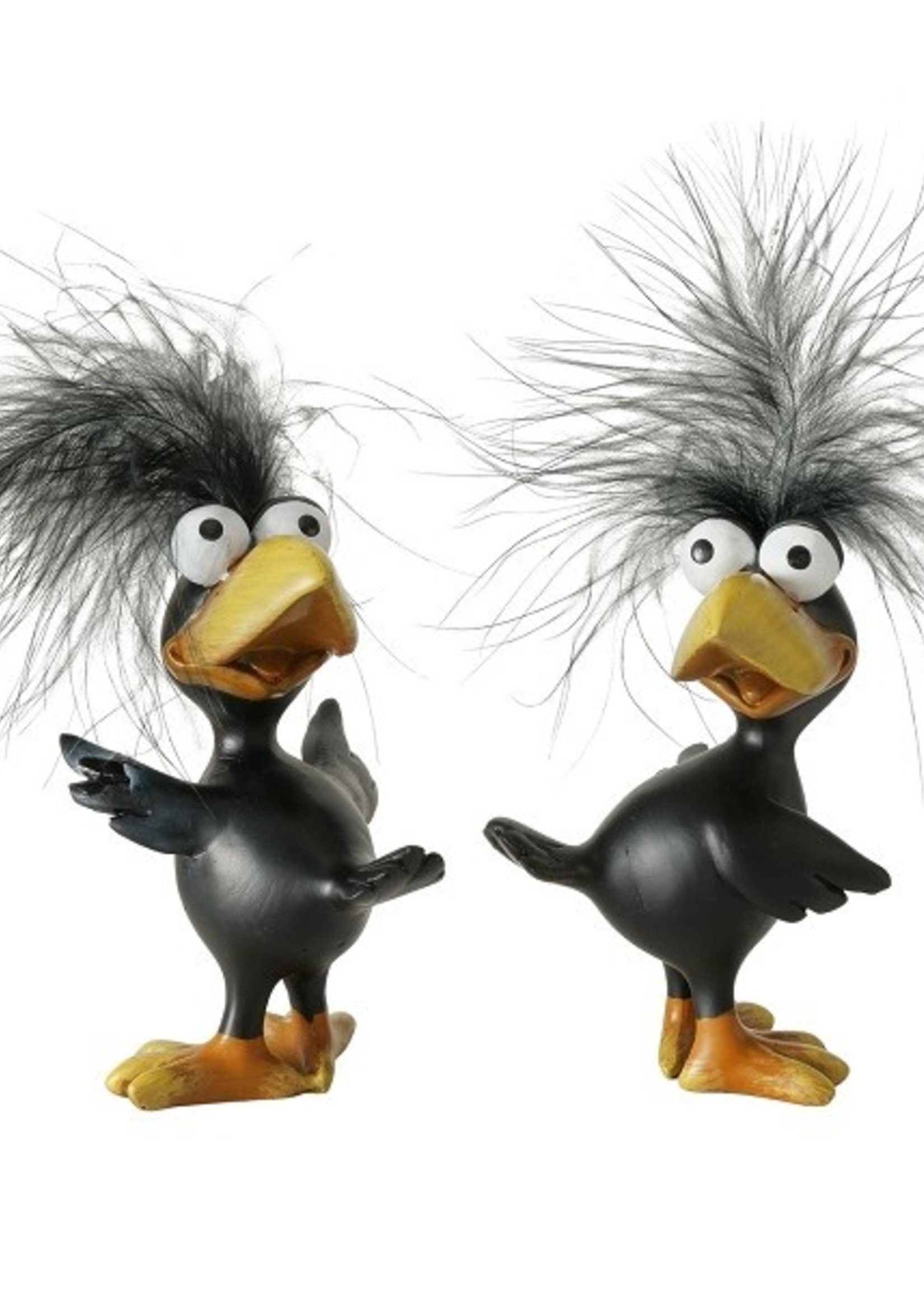 Boltze Home Vogel Villy kunsthars 7x7x14cm zwart per stuk