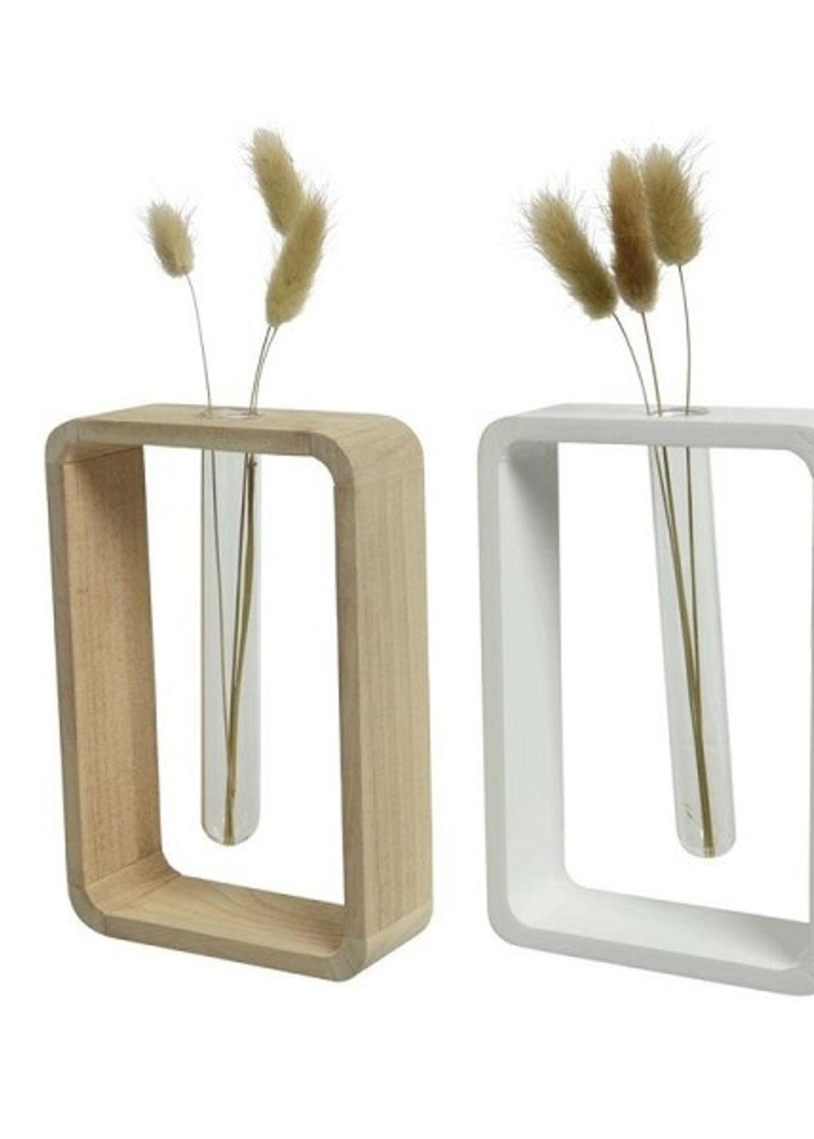 Decoris Een-bloemsvaas mdf L4.5-W12-H18cm (excl bloemen) per stuk