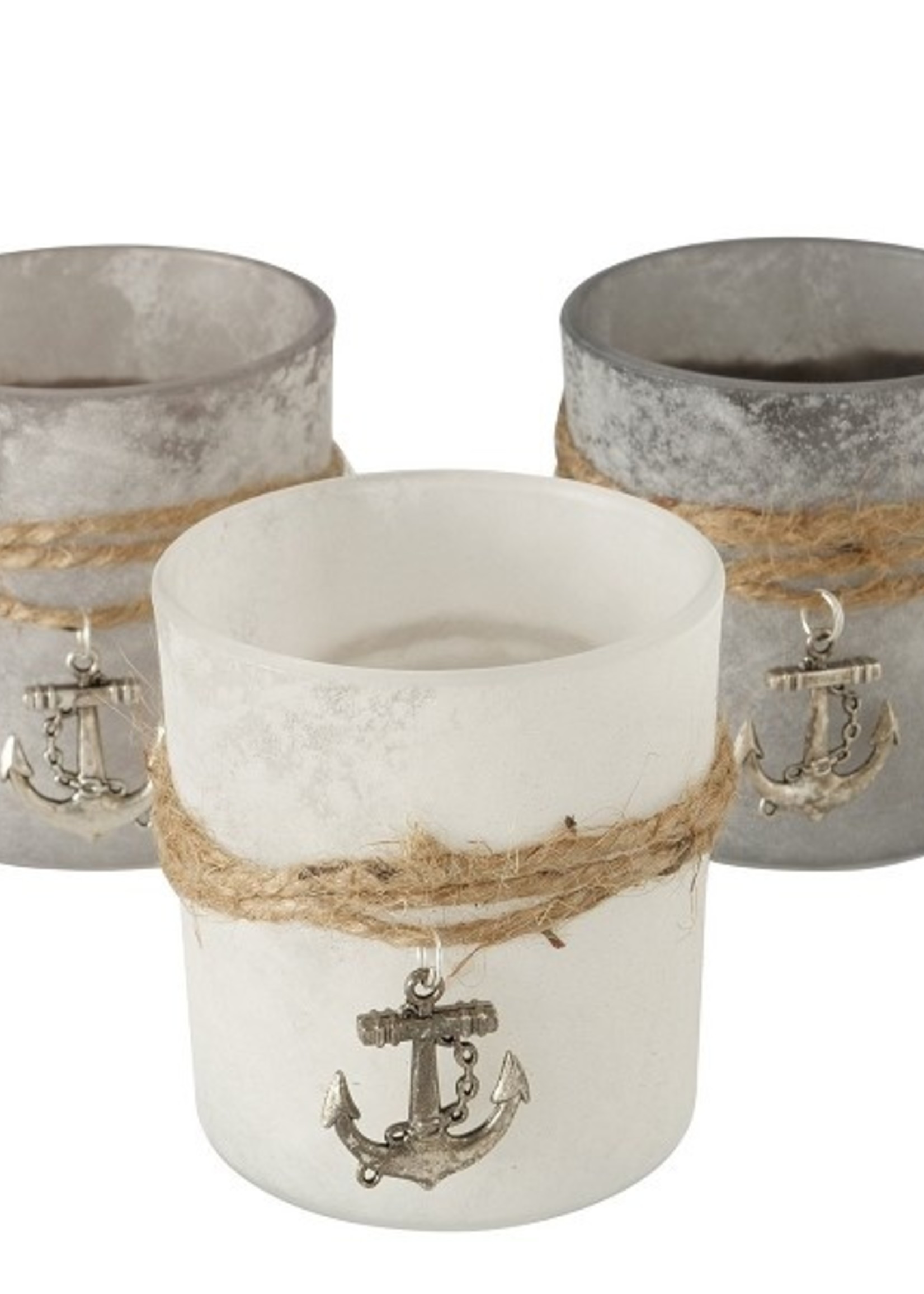 Boltze Home Windlicht Marimo Ø7xh8cm met metalen ankertje per stuk