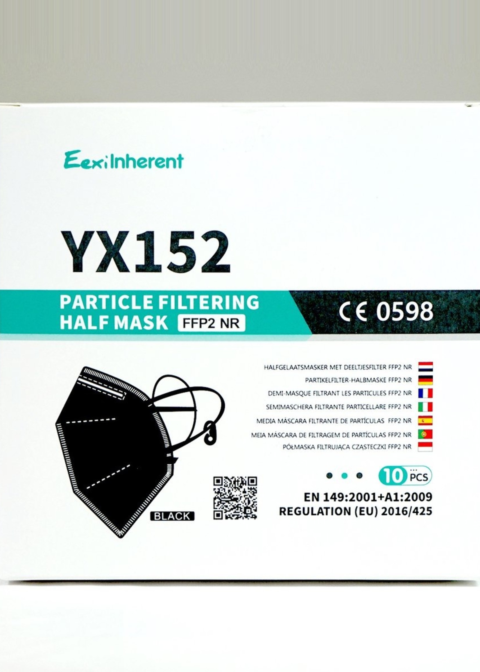 EEXIINHERENT FFP2 MASKERS 10 STUK ZWART