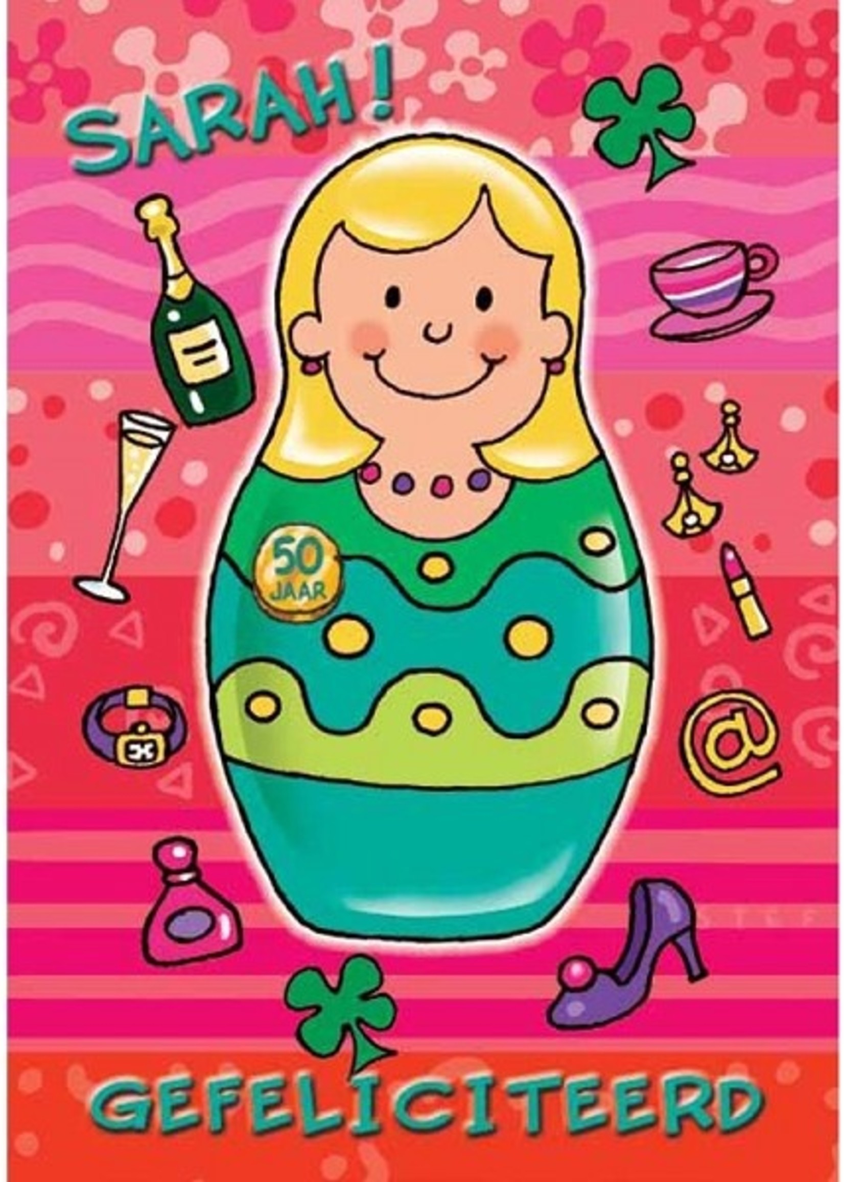 Wenskaarten Sarah pakje a 10 stuks met envelop