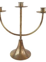 Kandelaar Blesia van metaal 30x13x30cm antiek goud