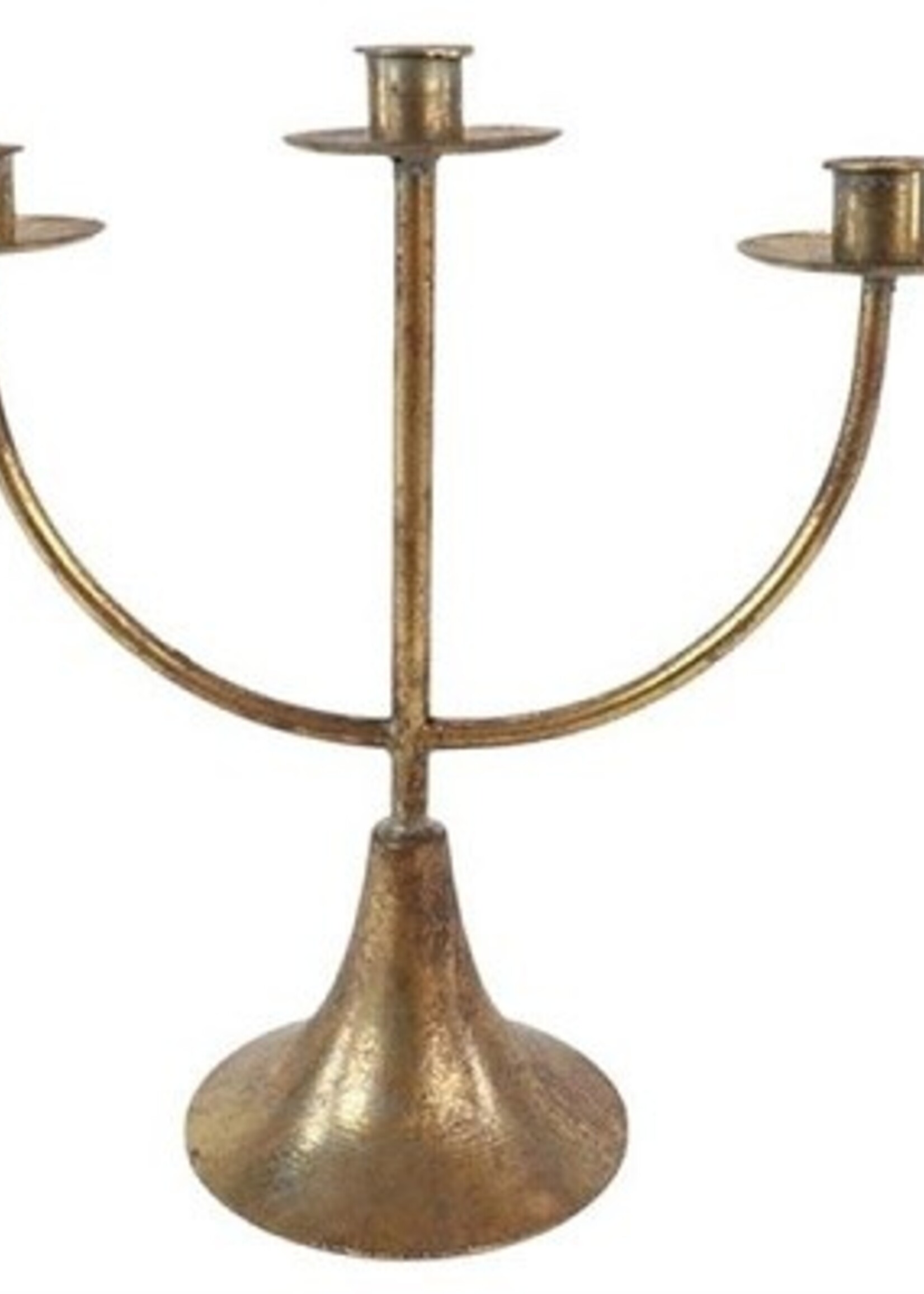 Kandelaar Blesia van metaal 30x13x30cm antiek goud