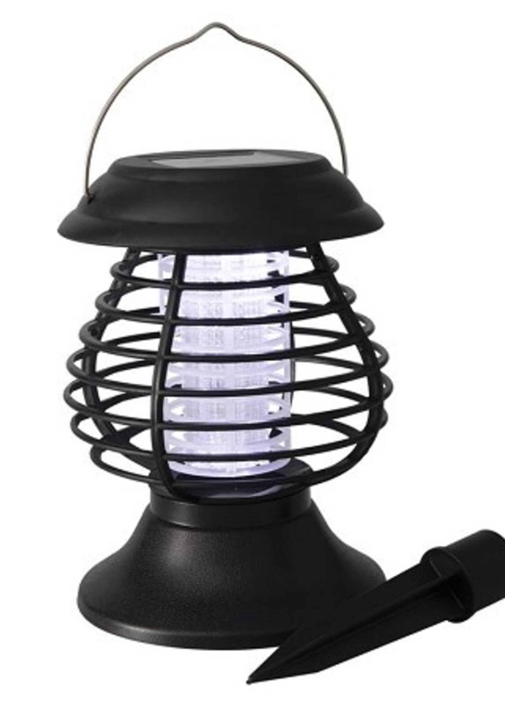 Insecten vanger LED/UV 22cm solar Zwart kunststof