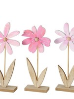 Boltze Home Bloem op standaard hout Rosella 13x5xh30cm per stuk