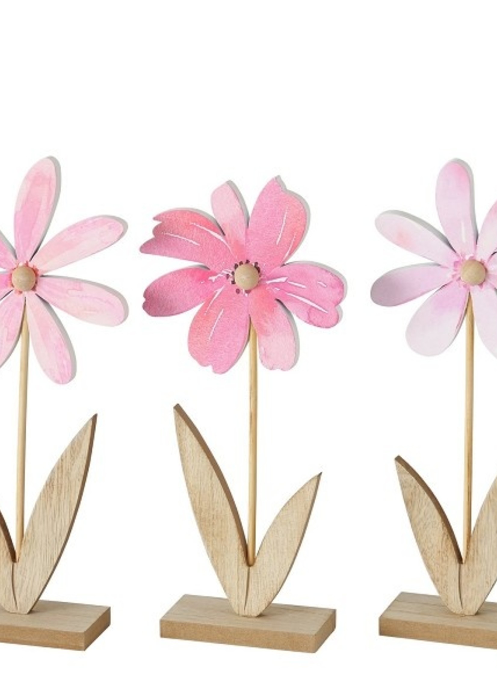 Boltze Home Bloem op standaard hout Rosella 13x5xh30cm per stuk