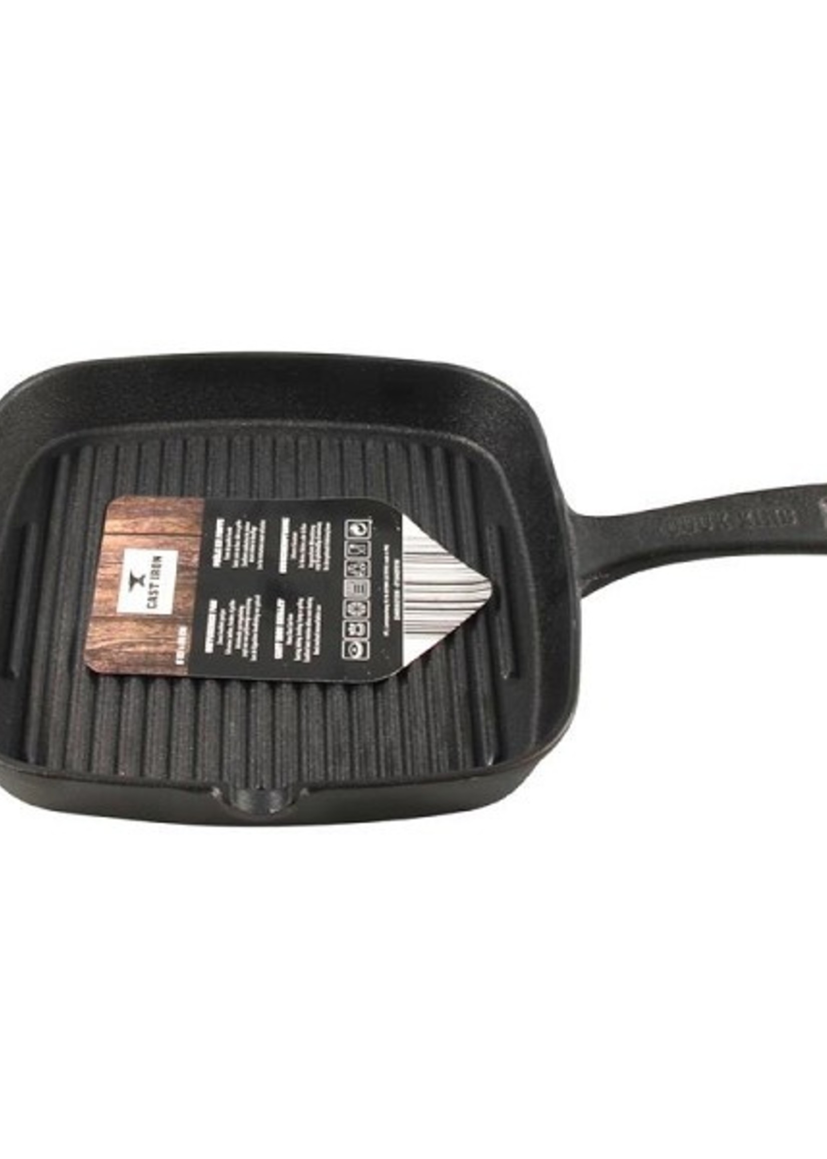 Grillpan vierkant 23cm gietijzer
