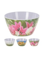 Schaal melamine bloemenprint Ø25cm per stuk