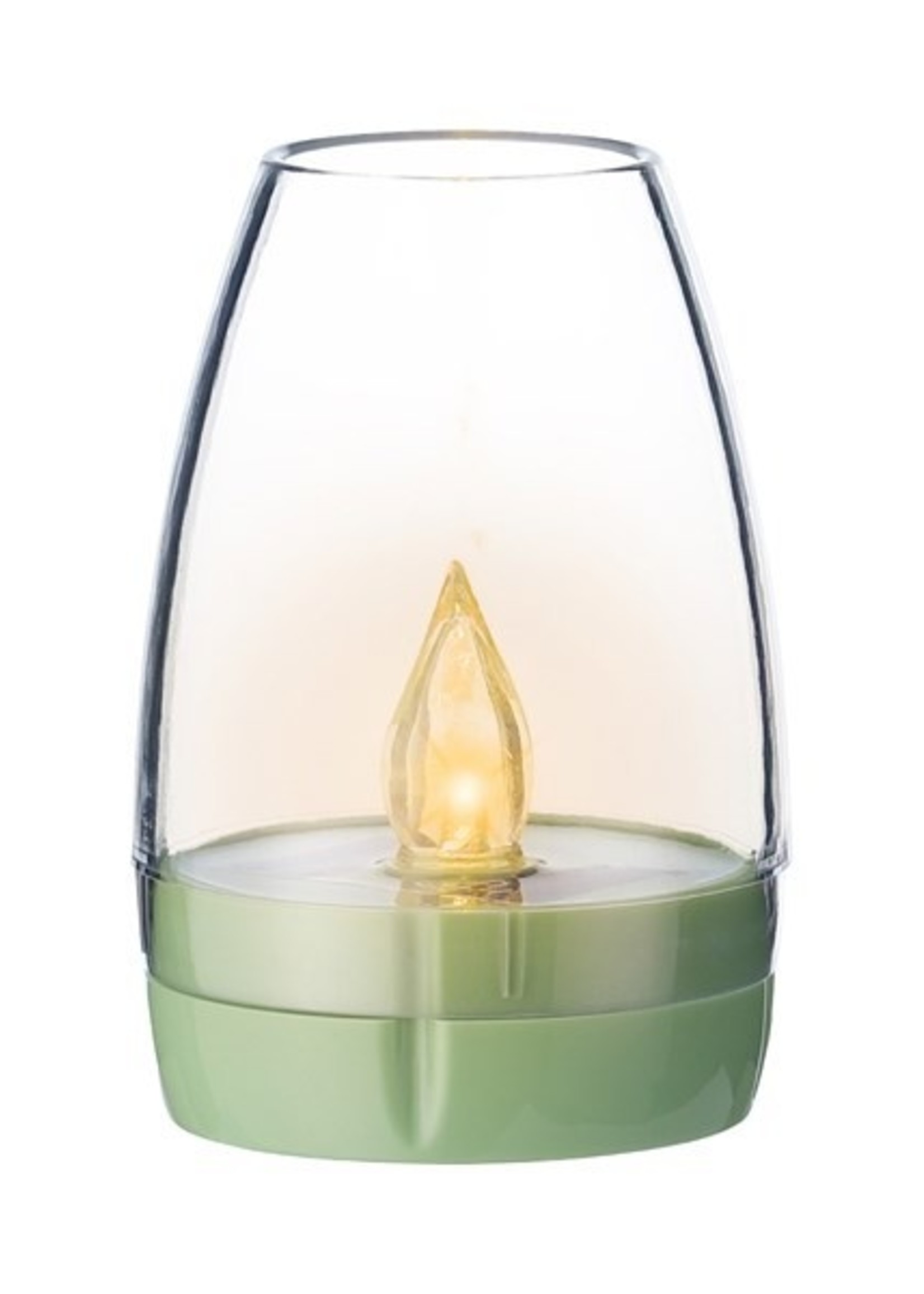 LED Solar tafellamp Ø6.2-H9cm met vlam effect heeft 6 branduren en schakelaar per stuk