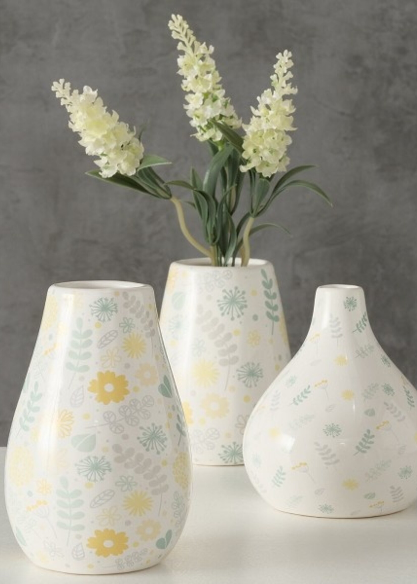 Boltze Home Vaas Linga Ø8xh14 wit per stuk