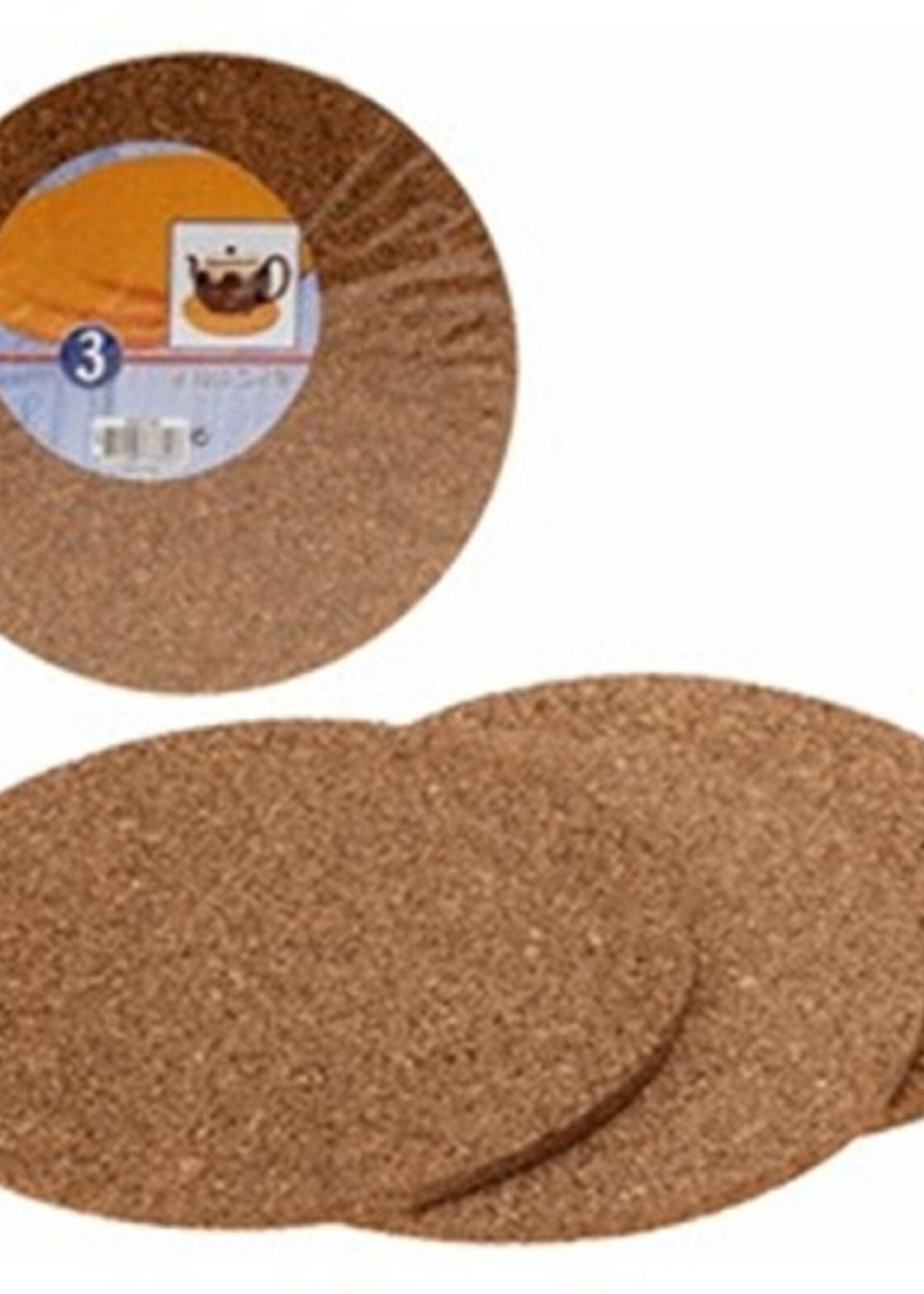 Onderzetter kurk set van 3, Ø19,5cm