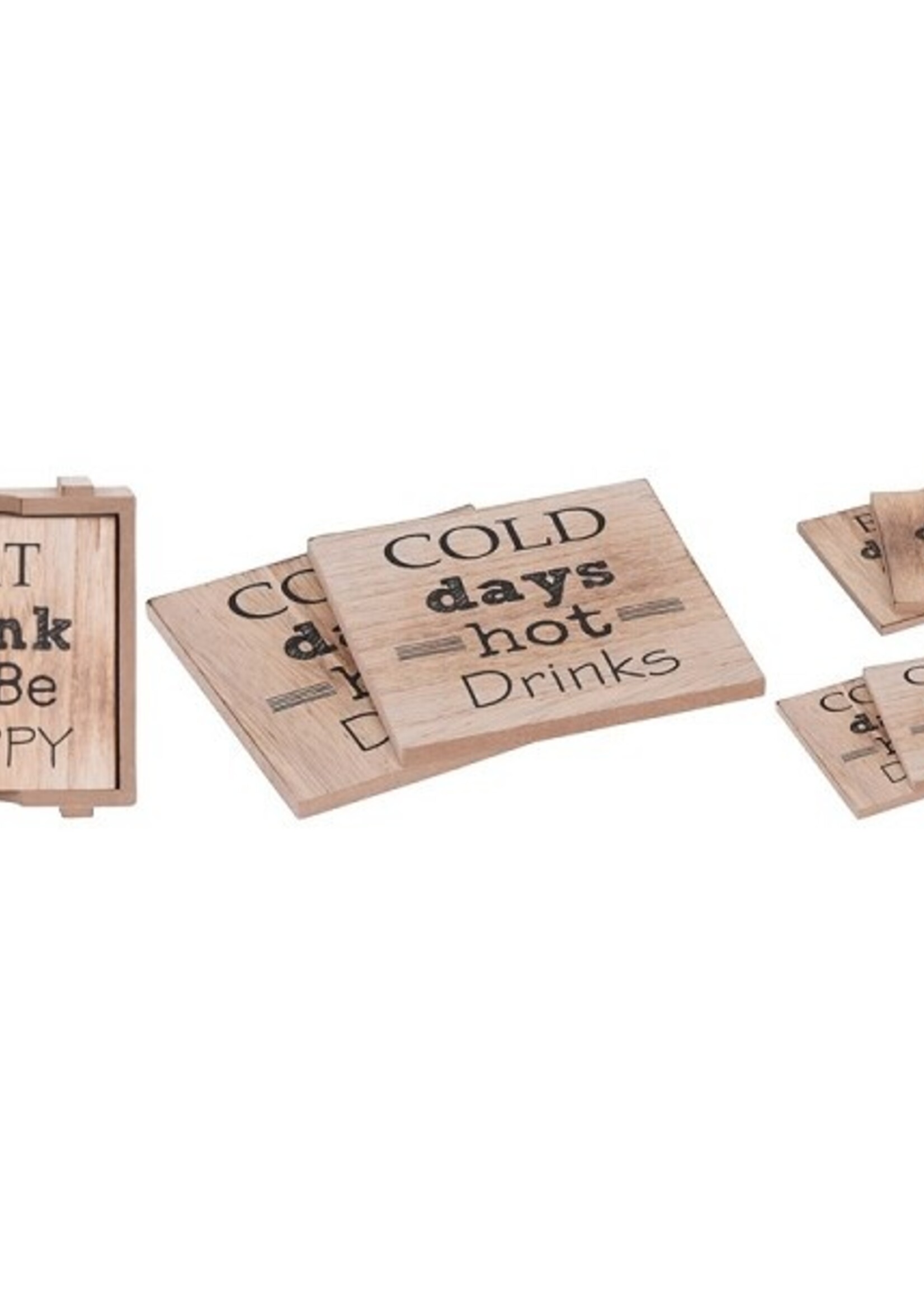 Onderzetters hout set van 4 125x112x28mm