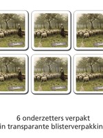 Onderzetters Drenthe schapen set a 6 stuks
