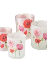 Boltze Home Windlicht Poppy bloem 2-delige set Ø7xh8/Ø9xh10cm