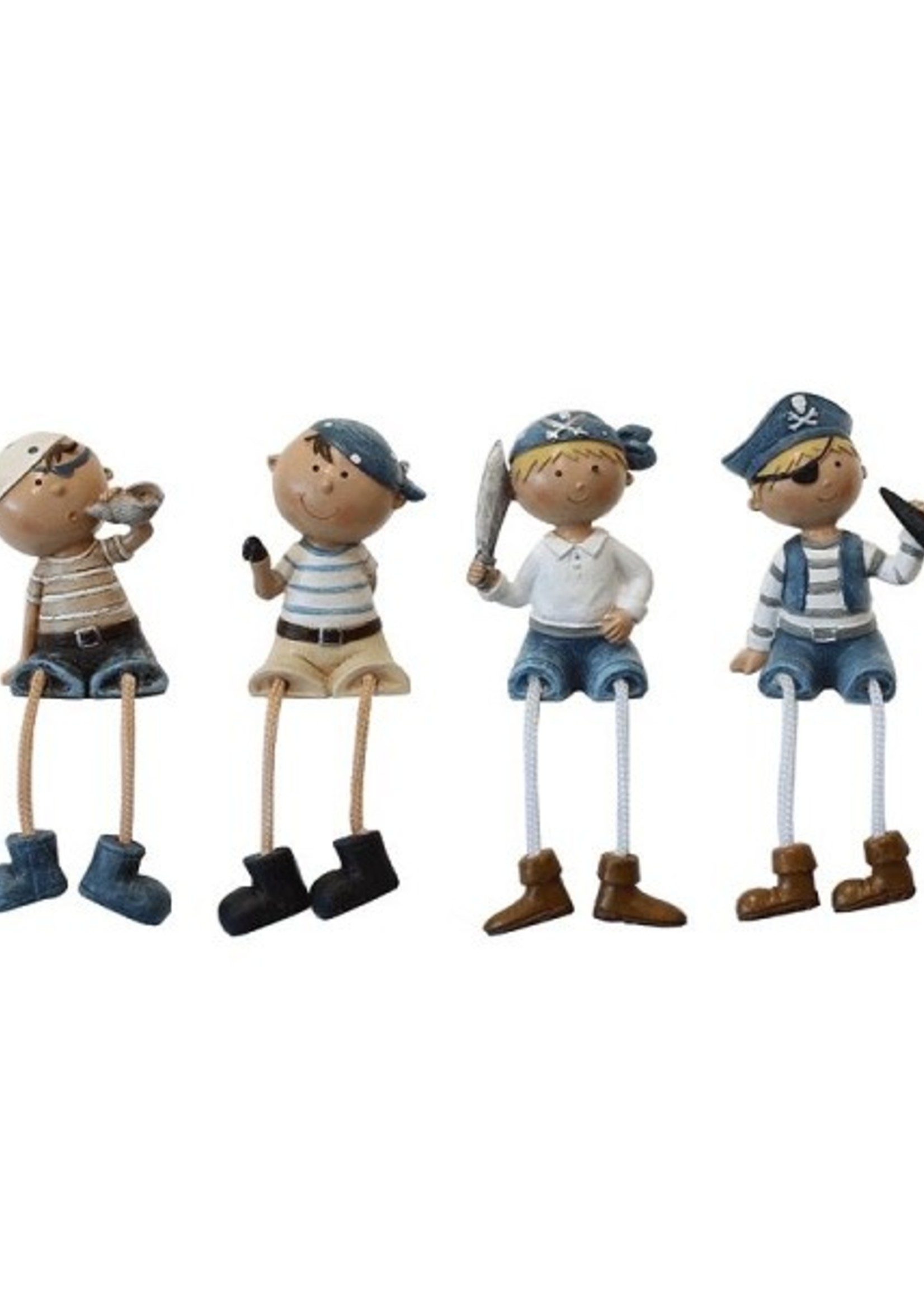 Piraten kinderen touwbenen 4,5x2x11cm polystone per stuk