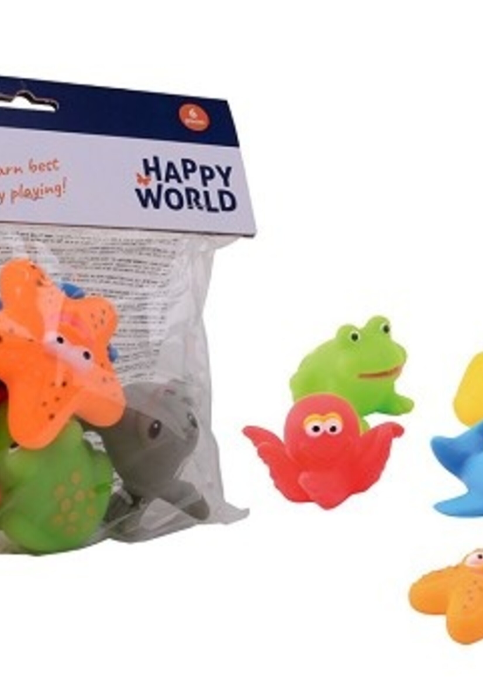John Toy Happy World 6 badspeeltjes in zak