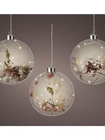 Lumineo Micro LED verlichting bal met droogbloemen Ø14cm op batterij met 6 uurs timer voor binnen gebruik per stuk