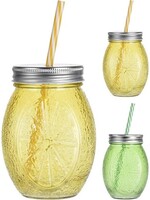 Drinkglas met rietje per stuk